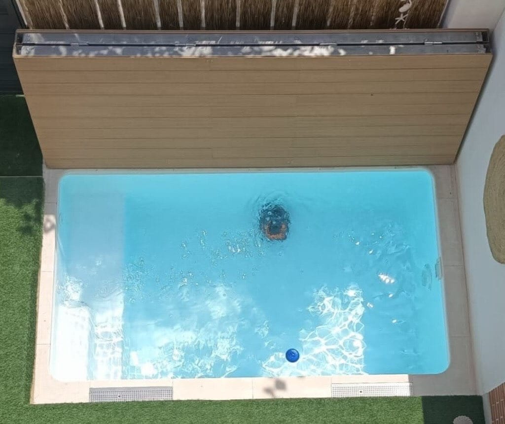 Instalación cubierta transitable piscina